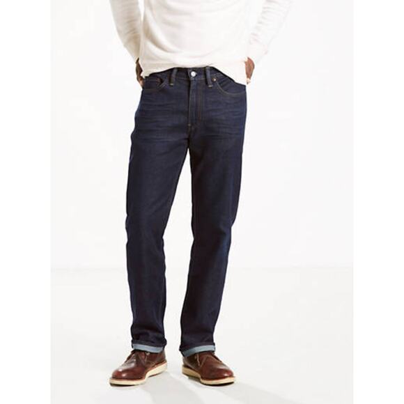 LEVIS 514 MENS STRAIGHT 42 X 30 DARK WASH STRETCH COTTON DENIM JEAN - Picture 1 of 8